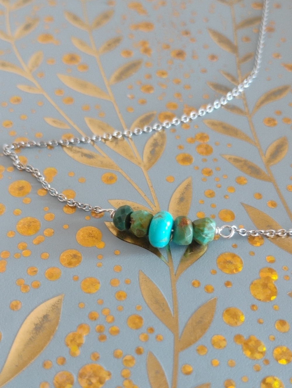 Grade A Kingman Turquoise Necklace - Picture 8 of 8